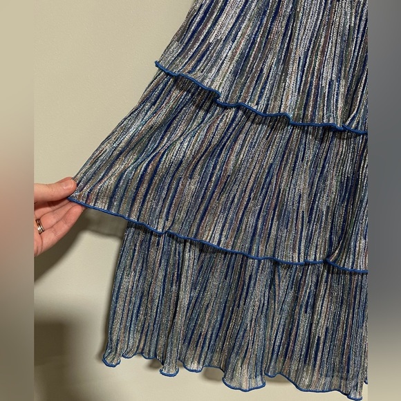 City Studio Multicolor Metallic Tiered Mini Dress Size 5/6 Party Prom Cocktail - Picture 4 of 10